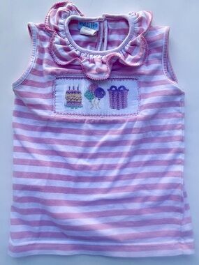 Vive La Fete Smocked Birthday Shirt 18 months